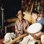 Buying my first ever drum in Madagascar in 1997.  Hand-carved by this master Valij and drum maker.